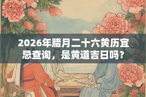 2026年腊月二十六黄历宜忌查询，是黄道吉日吗？