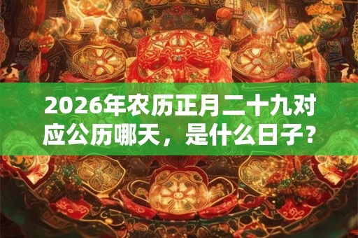 2026年农历正月二十九对应公历哪天，是什么日子？