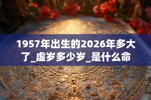 1957年出生的2026年多大了_虚岁多少岁_是什么命