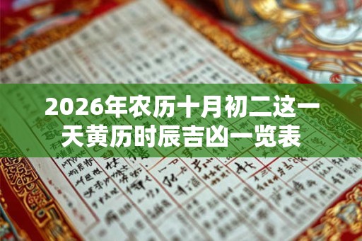 2026年农历十月初二这一天黄历时辰吉凶一览表