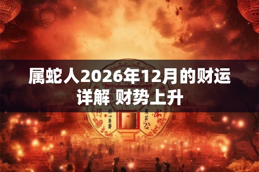 属蛇人2026年12月的财运详解 财势上升