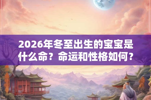 2026年冬至出生的宝宝是什么命?命运和性格如何? 2026年冬至出生的宝宝是什么命?命运和性格如何?