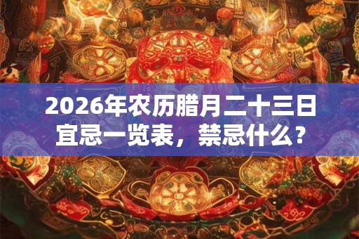 2026年农历腊月二十三日宜忌一览表，禁忌什么？