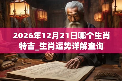 2026年12月21日哪个生肖特吉_生肖运势详解查询