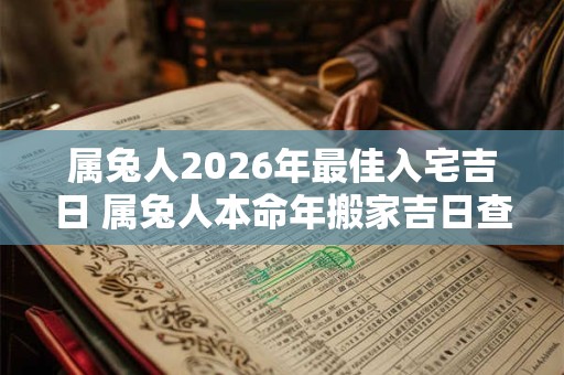属兔人2026年最佳入宅吉日 属兔人本命年搬家吉日查询