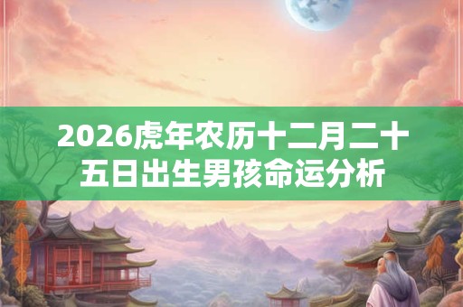 2026虎年农历十二月二十五日出生男孩命运分析 2026虎年农历十二月二十五日出生男孩命运分析