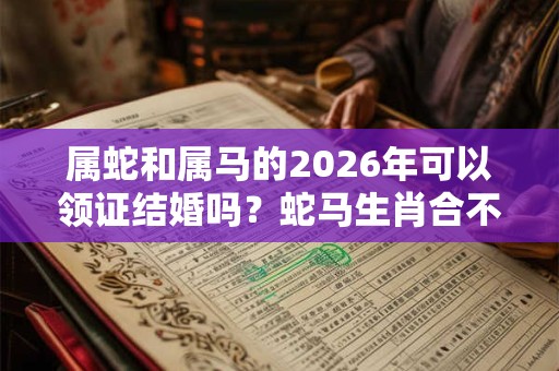 属蛇和属马的2026年可以领证结婚吗？蛇马生肖合不合