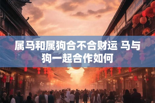 属马和属狗合不合财运 马与狗一起合作如何