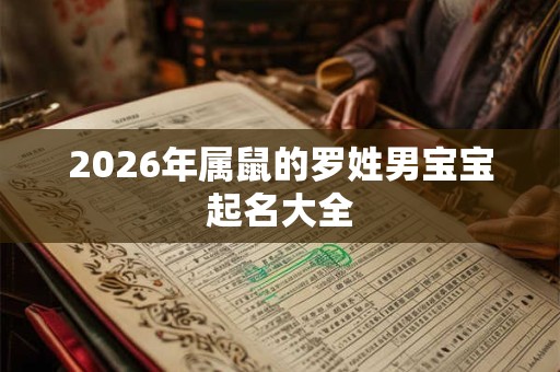 2026年属鼠的罗姓男宝宝起名大全