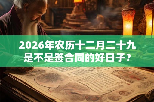 2026年农历十二月二十九是不是签合同的好日子？