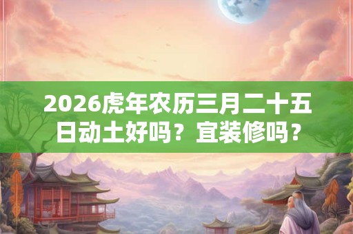 2026虎年农历三月二十五日动土好吗？宜装修吗？