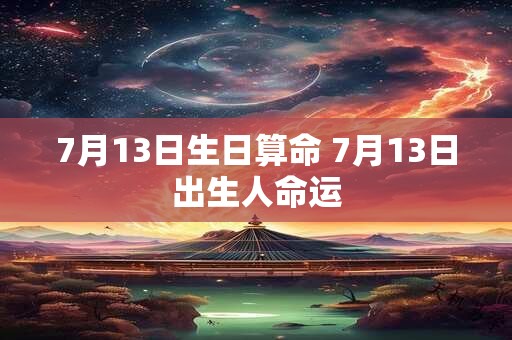 7月13日生日算命 7月13日出生人命运