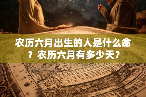 农历六月出生的人是什么命？农历六月有多少天？