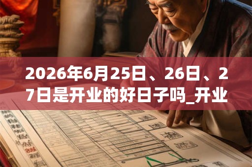 2026年6月25日、26日、27日是开业的好日子吗_开业可以吗 2026年6月25日、26日、27日是开业的好日子吗_开业可以吗