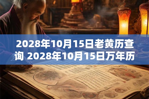 2028年10月15日老黄历查询 2028年10月15日万年历黄道吉日