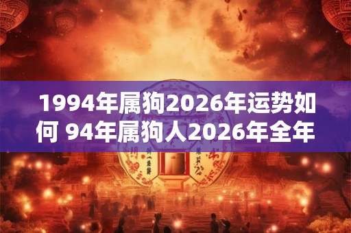 1994年属狗2026年运势如何 94年属狗人2026年全年运势好吗 1994年属狗2026年运势如何 94年属狗人2026年全年运势好吗