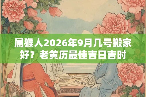 属猴人2026年9月几号搬家好?老黄历最佳吉日吉时 属猴人2026年9月几号搬家好?老黄历最佳吉日吉时