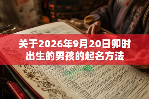 关于2026年9月20日卯时出生的男孩的起名方法 关于2026年9月20日卯时出生的男孩的起名方法