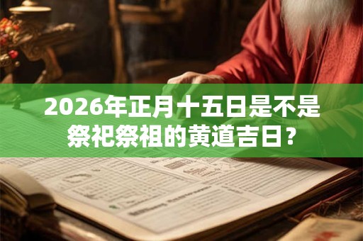 2026年正月十五日是不是祭祀祭祖的黄道吉日？
