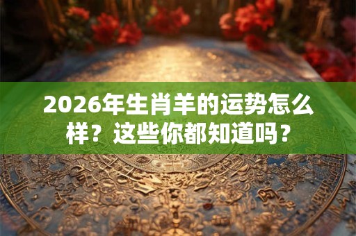 2026年生肖羊的运势怎么样？这些你都知道吗？