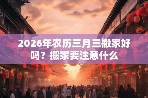 2026年农历三月三搬家好吗?搬家要注意什么 2026年农历三月三搬家好吗?搬家要注意什么