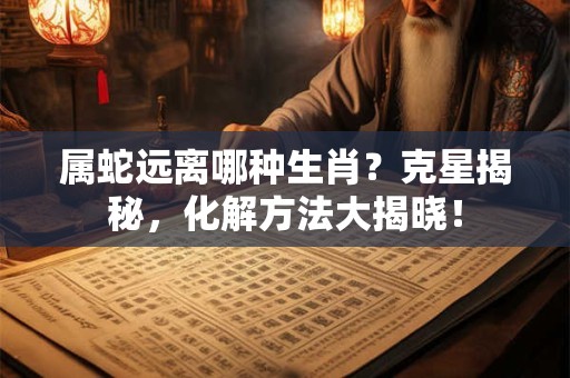 属蛇远离哪种生肖？克星揭秘，化解方法大揭晓！