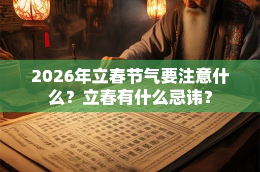 2026年立春节气要注意什么？立春有什么忌讳？