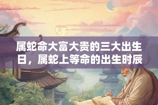 属蛇命大富大贵的三大出生日，属蛇上等命的出生时辰