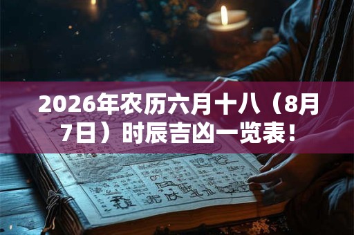 2026年农历六月十八（8月7日）时辰吉凶一览表！