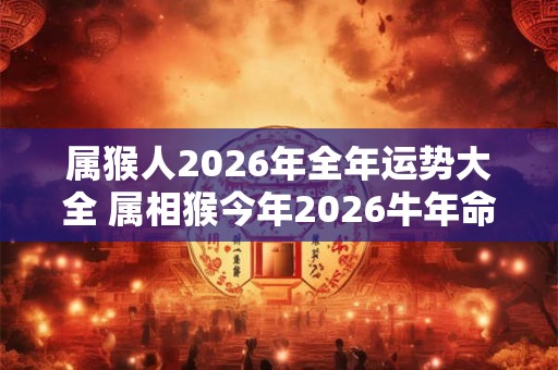 属猴人2026年全年运势大全 属相猴今年2026牛年命运怎么样