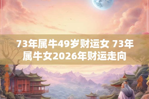 73年属牛49岁财运女 73年属牛女2026年财运走向