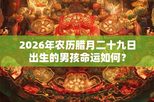 2026年农历腊月二十九日出生的男孩命运如何? 2026年农历腊月二十九日出生的男孩命运如何?