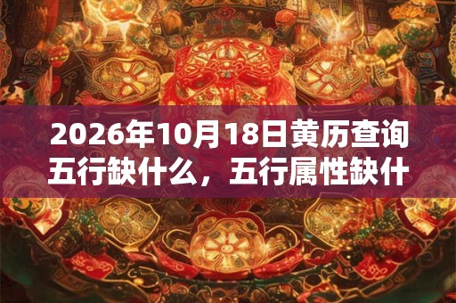 2026年10月18日黄历查询五行缺什么,五行属性缺什么 2026年10月18日黄历查询五行缺什么,五行属性缺什么