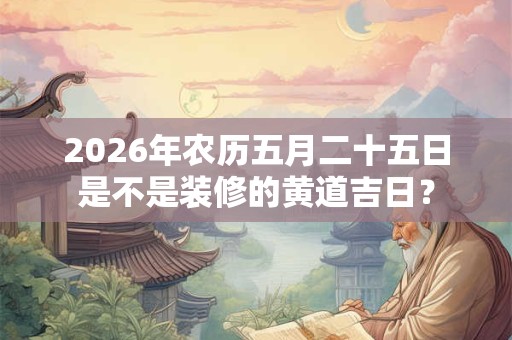 2026年农历五月二十五日是不是装修的黄道吉日? 2026年农历五月二十五日是不是装修的黄道吉日?