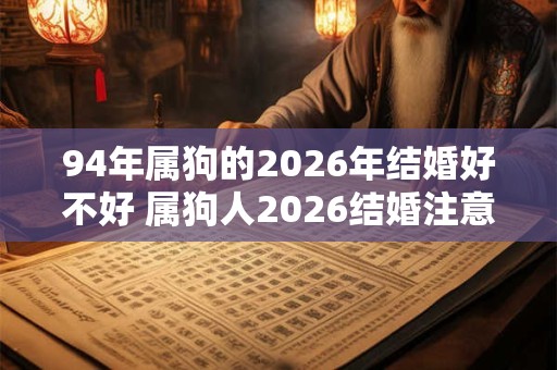 94年属狗的2026年结婚好不好 属狗人2026结婚注意事项 94年属狗的2026年结婚好不好 属狗人2026结婚注意事项