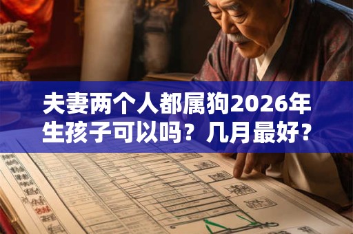 夫妻两个人都属狗2026年生孩子可以吗？几月最好？