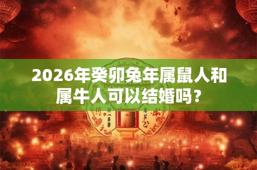 2026年癸卯兔年属鼠人和属牛人可以结婚吗？