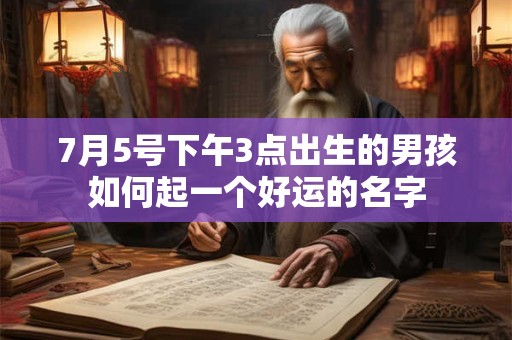 7月5号下午3点出生的男孩如何起一个好运的名字