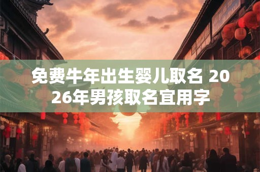 免费牛年出生婴儿取名 2026年男孩取名宜用字 免费牛年出生婴儿取名 2026年男孩取名宜用字