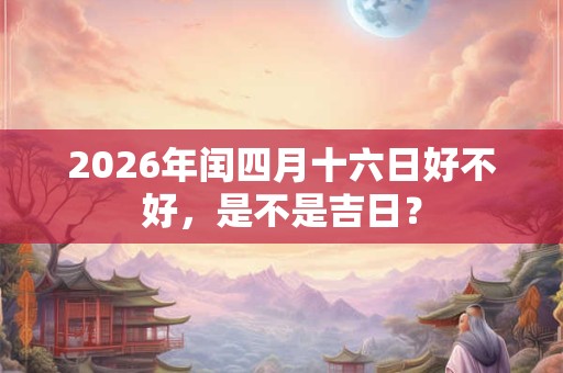 2026年闰四月十六日好不好，是不是吉日？