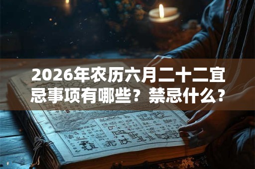 2026年农历六月二十二宜忌事项有哪些？禁忌什么？