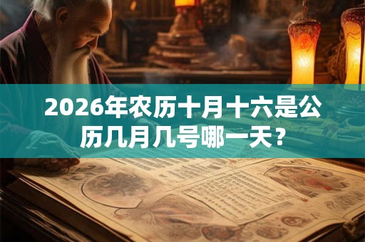 2026年农历十月十六是公历几月几号哪一天？