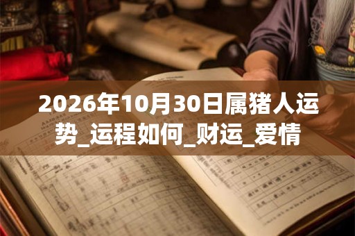 2026年10月30日属猪人运势_运程如何_财运_爱情