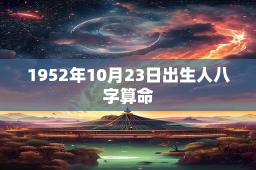 1952年10月23日出生人八字算命