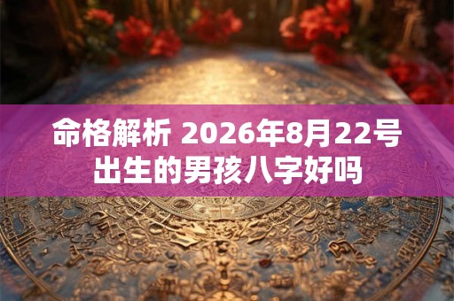命格解析 2026年8月22号出生的男孩八字好吗 命格解析 2026年8月22号出生的男孩八字好吗