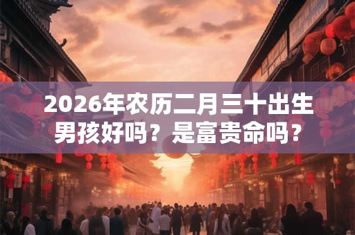 2026年农历二月三十出生男孩好吗？是富贵命吗？