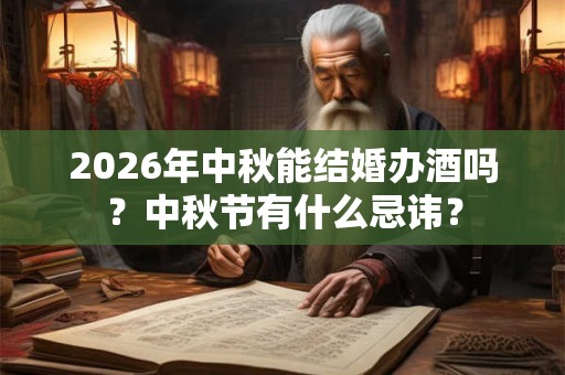 2026年中秋能结婚办酒吗？中秋节有什么忌讳？