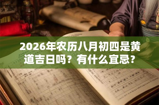 2026年农历八月初四是黄道吉日吗？有什么宜忌？