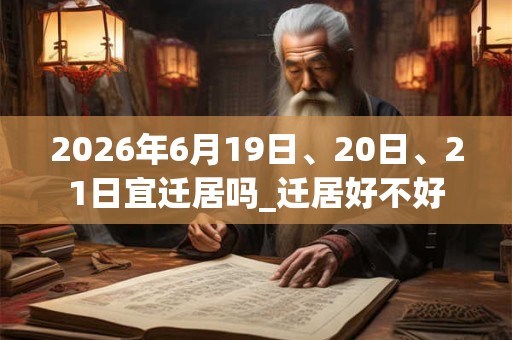 2026年6月19日、20日、21日宜迁居吗_迁居好不好