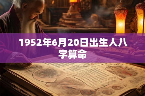 1952年6月20日出生人八字算命 1952年6月20日出生人八字算命